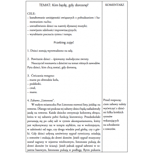 produkt - Konspekty zajęć rytmiczno-muzycznych dla grupy 5-6 latków na cały rok szkolny