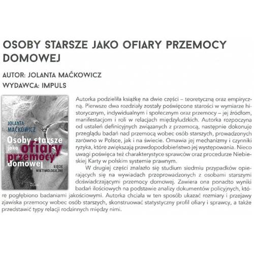 produkt - Osoby starsze jako ofiary przemocy domowej