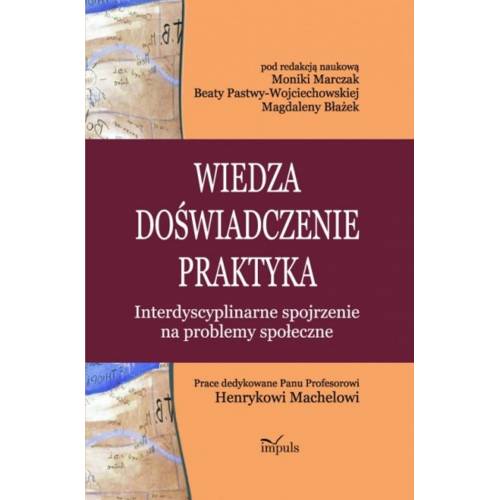 produkt - Wiedza – doświadczenie – praktyka. Interdyscyplinarne spojrzenie na problemy społeczne