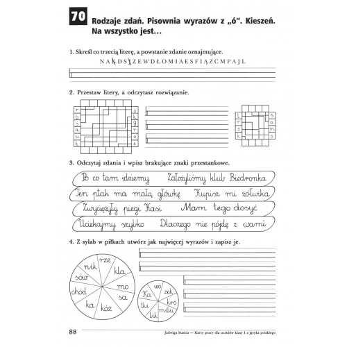 produkt - Karty pracy Język polski - klasa 1